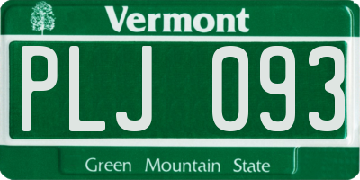 VT license plate PLJ093