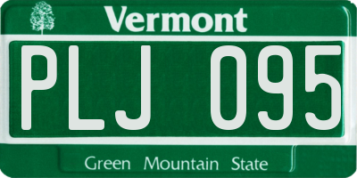 VT license plate PLJ095