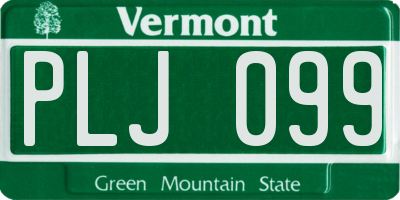 VT license plate PLJ099