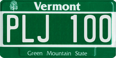 VT license plate PLJ100