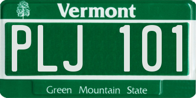 VT license plate PLJ101