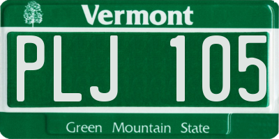VT license plate PLJ105