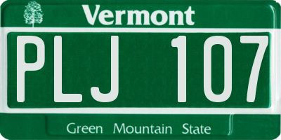 VT license plate PLJ107
