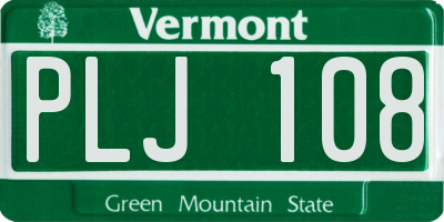VT license plate PLJ108