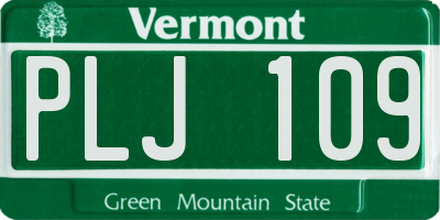 VT license plate PLJ109