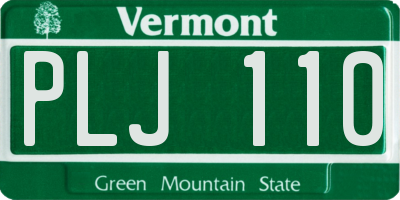 VT license plate PLJ110