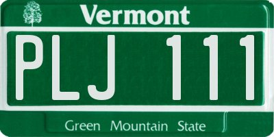 VT license plate PLJ111