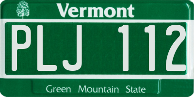 VT license plate PLJ112