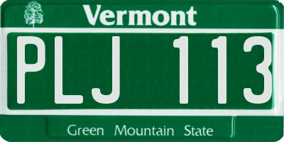 VT license plate PLJ113
