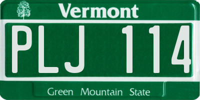 VT license plate PLJ114