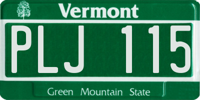 VT license plate PLJ115