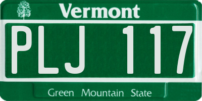 VT license plate PLJ117