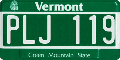 VT license plate PLJ119