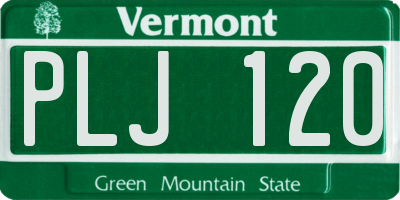 VT license plate PLJ120