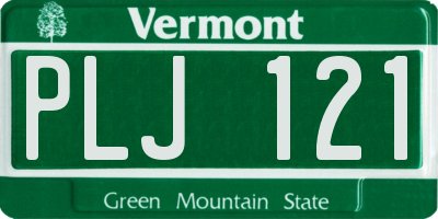 VT license plate PLJ121