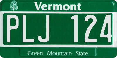 VT license plate PLJ124
