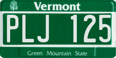 VT license plate PLJ125