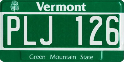 VT license plate PLJ126