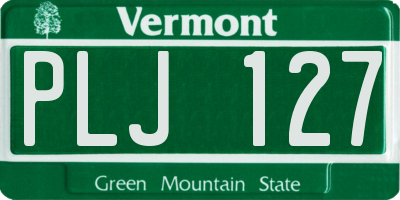 VT license plate PLJ127