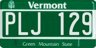 VT license plate PLJ129