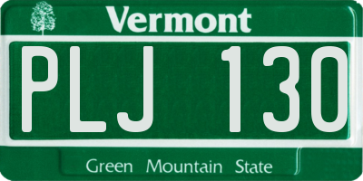 VT license plate PLJ130