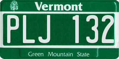 VT license plate PLJ132