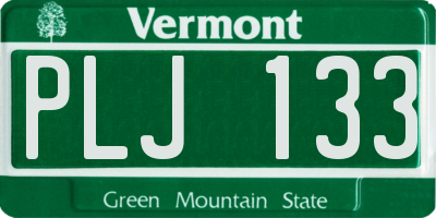 VT license plate PLJ133
