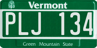 VT license plate PLJ134