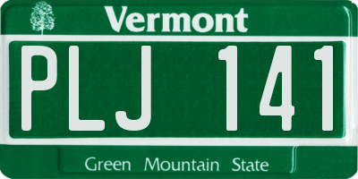 VT license plate PLJ141