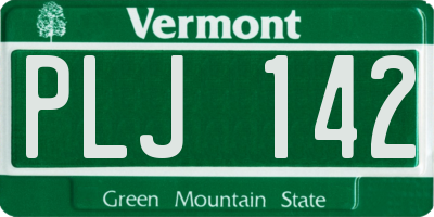 VT license plate PLJ142