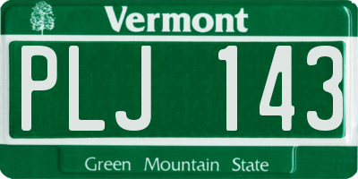 VT license plate PLJ143