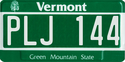 VT license plate PLJ144