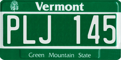 VT license plate PLJ145