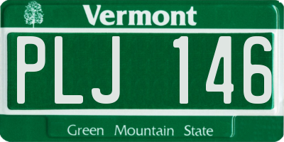 VT license plate PLJ146