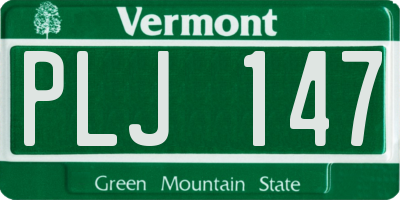 VT license plate PLJ147