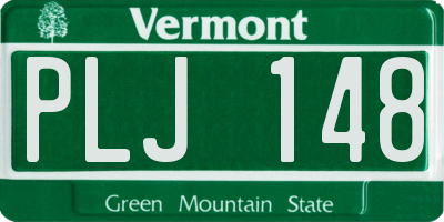 VT license plate PLJ148
