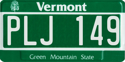 VT license plate PLJ149