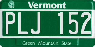 VT license plate PLJ152