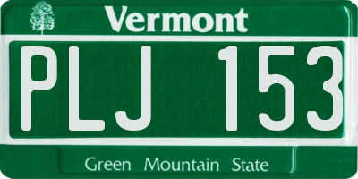 VT license plate PLJ153