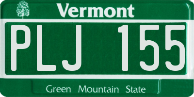VT license plate PLJ155