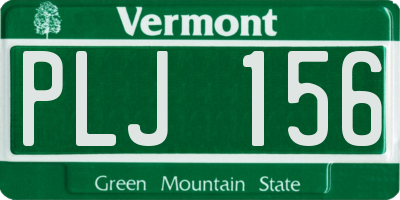 VT license plate PLJ156