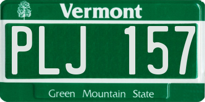 VT license plate PLJ157