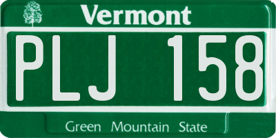 VT license plate PLJ158