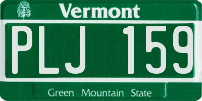 VT license plate PLJ159