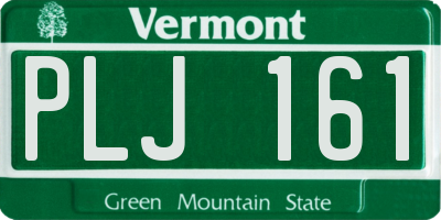 VT license plate PLJ161