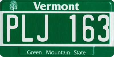 VT license plate PLJ163