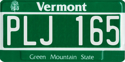 VT license plate PLJ165
