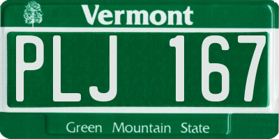 VT license plate PLJ167