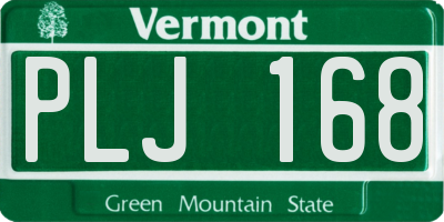 VT license plate PLJ168