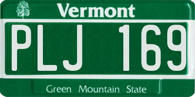 VT license plate PLJ169